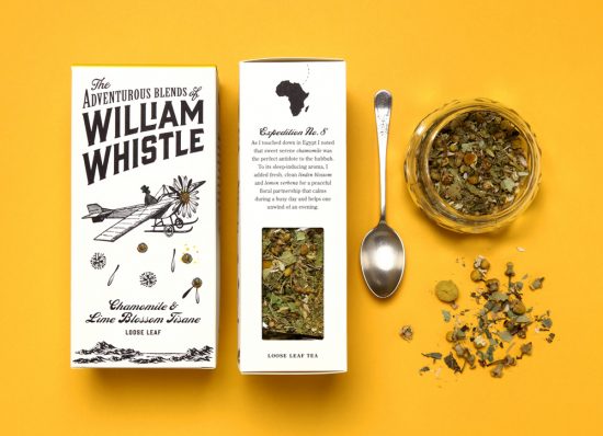 horse design studio's packaging for the adventurous blend of william whistle