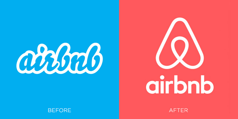 airbnb logo before and after branding